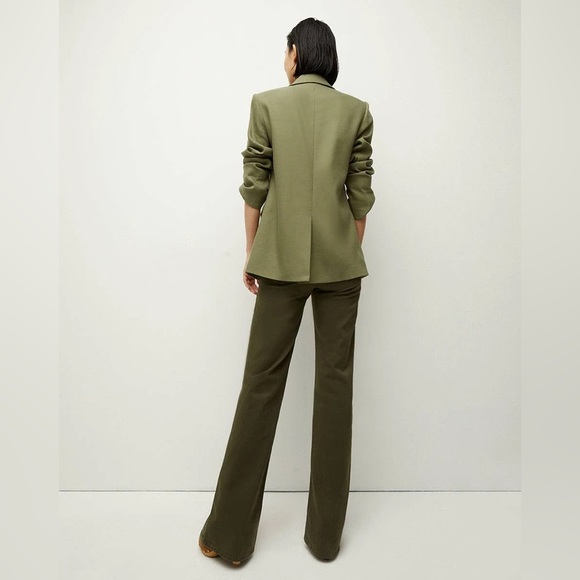NWT $598 Veronica Beard Sevi Linen-Blend Blazer in Bright Army Size 8 - Picture 7 of 11